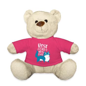 Best Cat Mom Ever – Cute Cat Motif - Teddy Bear - pink - Front