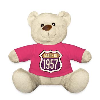 Badge Vintage Made in 1957 - Nounours - rose - Devant