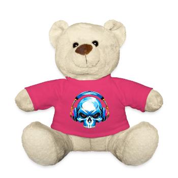 Skull with headphones - Teddy Bear - pink - Front