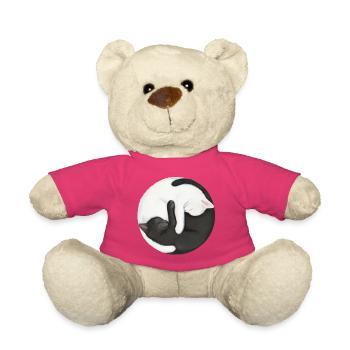 Zen Yin Yang Katzen Schwarz-Weiß-Harmonie - Teddy - Pink - Vorne