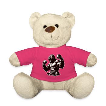 Gorilla Boxer Kämpfer Boxen brüllt Geschenk - Teddy - Pink - Vorne