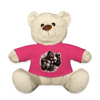 Gorilla Boxer Kämpfer Boxen brüllt Geschenk - Teddy - Pink - Vorne