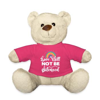 Mois de la fierté LGBTQ - L’amour ne sera pas réduit au silence - Nounours - rose - Devant
