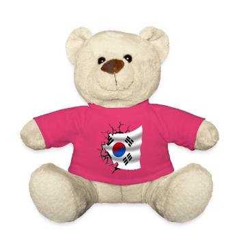 Flagge von Korea - Korea - Flagge Broken Design - Teddy - Pink - Vorne