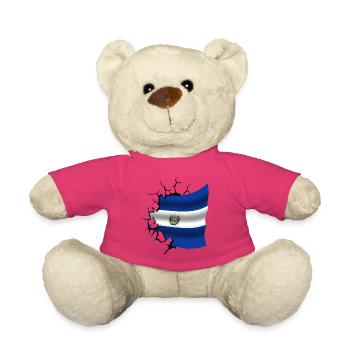 Drapeau du Salvador - Le Sauveur - Drapeau brisé - Nounours - rose - Devant
