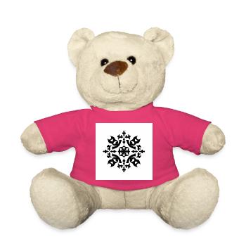 Motif complexe de flocon de neige noir - Nounours - rose - Devant
