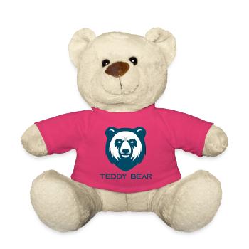 Logo d’ours en peluche – Tête d’ours minimaliste - Nounours - rose - Devant