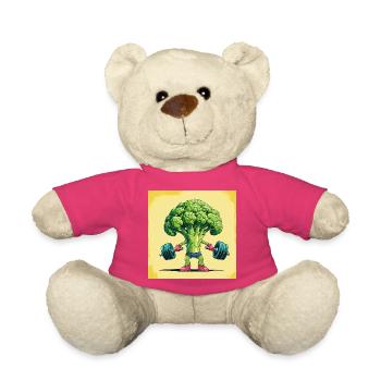 Centrale de brocoli avec haltère - Nounours - rose - Devant