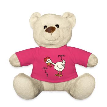 poule trouvant un clou - Nounours - rose - Devant