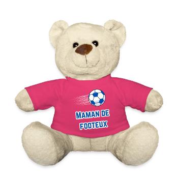 T-shirt Mom Supporter Footballer - Teddy Bear - pink - Front