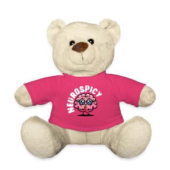 Neurospicy – T-shirt neurodivergent au piment - Nounours - rose - Devant