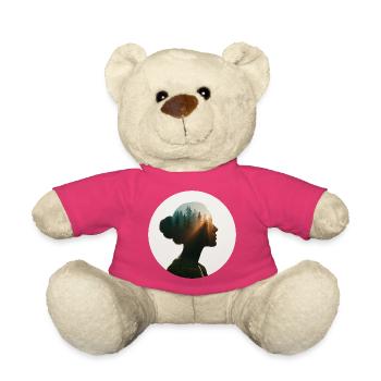 Motif féminin amoureux de la nature - Nounours - rose - Devant