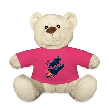 Stock Bull Bull Chart Profit Rocket Gift - Teddy Bear - pink - Front