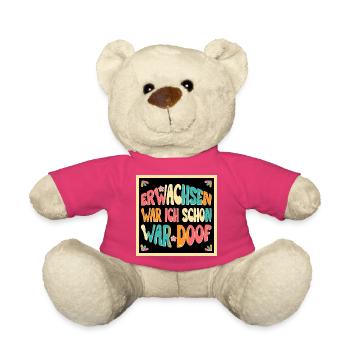 J’étais déjà adulte, j’étais bête ! Affiche lumineuse - Nounours - rose - Devant