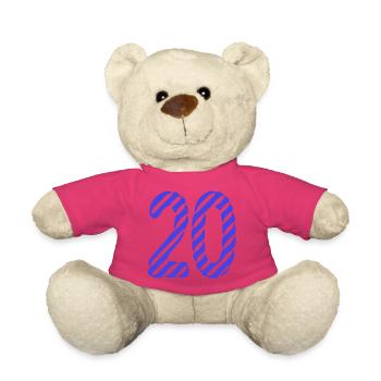 20. 20 ANS. 20e ANNIVERSAIRE. ANNIVERSAIRE 20 ANS. - Nounours - rose - Devant