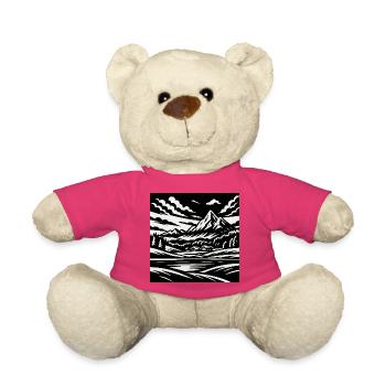 Paysage alpin – Chemise de style montagnard - Nounours - rose - Devant