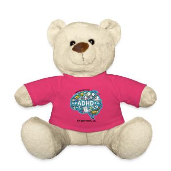 TDAH cerveau chaos illustration - Nounours - rose - Devant