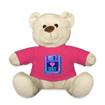 Pixel Heart Save My Heart - Teddy Bear - pink - Front