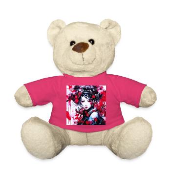 Portrait Futuriste Éclaboussée Rouge - Nounours - rose - Devant