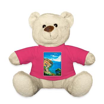 Sorrento Italy Vintage Travel Poster Cityscape WPA - Teddy Bear - pink - Front