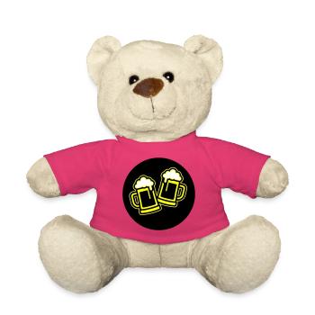 Toast à la bière symbole Chope à bière - Nounours - rose - Devant