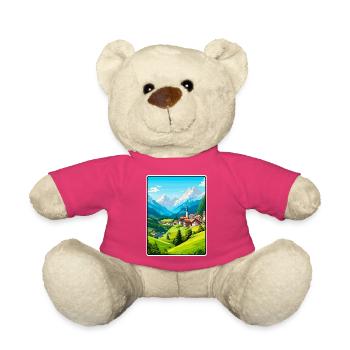 Tyrol Austria Vintage Travel Poster Cityscape WPA - Teddy Bear - pink - Front