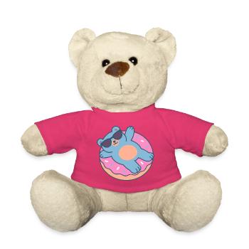 Ourson bleu avec lunettes de soleil - Nounours - rose - Devant