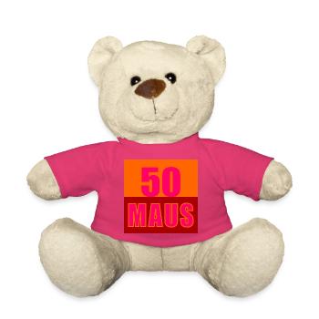 Fifty-year-old mouse 50th birthday - Teddy Bear - pink - Front
