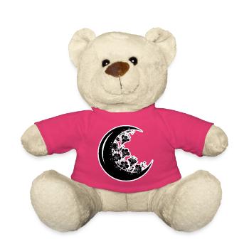 Illustration florale de la phase de lune - Nounours - rose - Devant