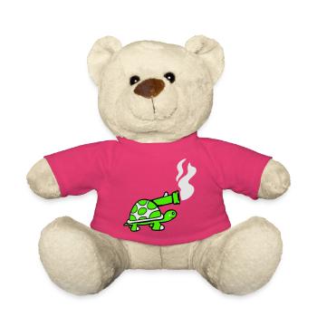 Schildkröte Panzer Waffe Kanone schießen Schuss - Teddy - Pink - Vorne