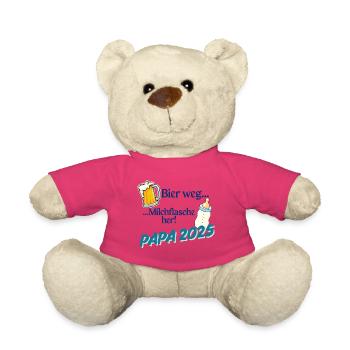 Papa 2025 – Bier weg, Milchflasche her! - Teddy - Pink - Vorne
