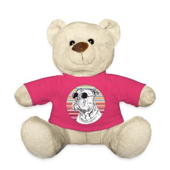 Cool Bulldog mit Sonnenbrille - Teddy - Pink - Vorne