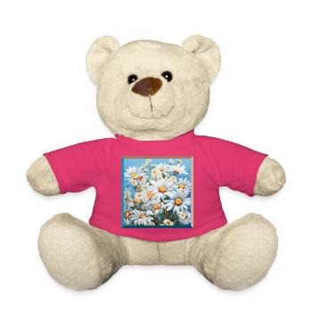  Gänseblümchen Garten Wiese Blumenmuster Stickerei - Teddy - Pink - Vorne