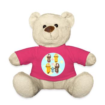 Mignon Kawaii Figures Famille - Nounours - rose - Devant