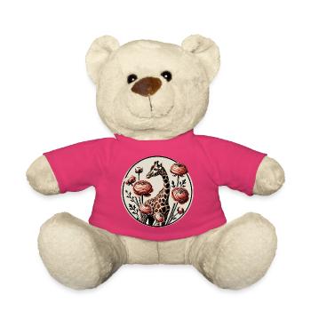 Giraffen- und Blumenmandala-Design - Teddy - Pink - Vorne
