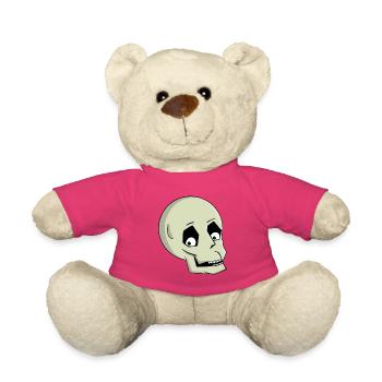 Verspielte Totenkopf Lächeln Karikatur - Teddy - Pink - Vorne