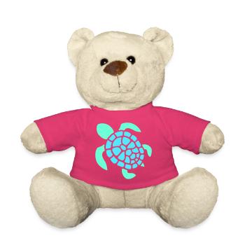 Turtle Logo Turtle Shell Pattern Icon - Teddy Bear - pink - Front