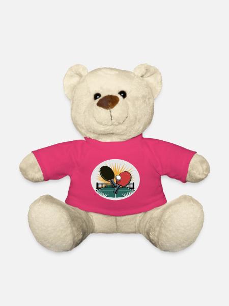 Tischtennis Schläger mit Netz im Sonnenaufgang - Teddy - Pink