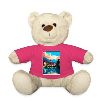 Thoune, Suisse, Alpine, Riverside, Townscape, Affiche - Nounours - rose - Devant