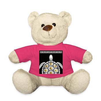 Turtle Coin Plate - Teddy Bear - pink - Front