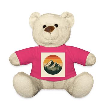 Cercle rétro du sommet du coucher de soleil - Nounours - rose - Devant