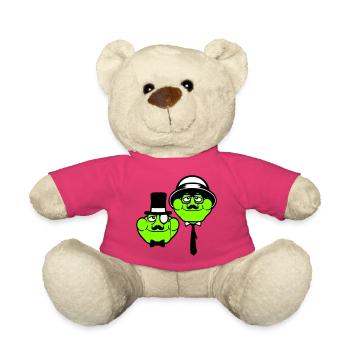 2 Frogs Sir Lunettes Empire Monocle Homme Chapeau Haut de forme - Nounours - rose - Devant