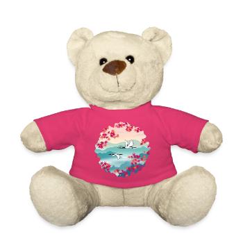 Koreanischer Herbst – Mandschurenkraniche & Ahorn - Teddy - Pink - Vorne
