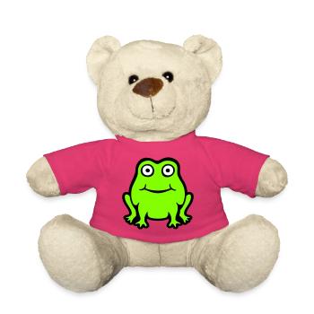 Grenouille Crapaud Sourire Drôle Bande dessinée Heureux Mignon - Nounours - rose - Devant
