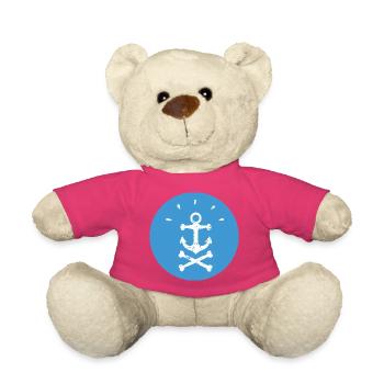 Jolly Roger Ancre pirate sur Blue Circle - Nounours - rose - Devant