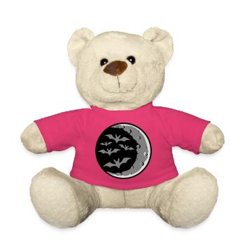 Viele Fledermäuse Silhouette cool Sichelmond Nacht - Teddy - Pink - Vorne