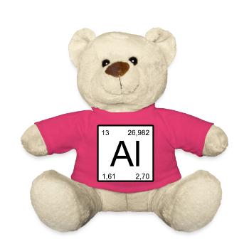 Conception de style tableau périodique en aluminium AI - Nounours - rose - Devant