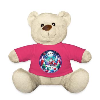 Noël géométrique idylle Santa Elche - Nounours - rose - Devant