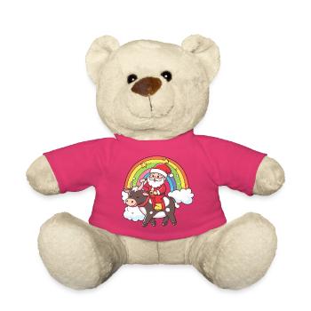 Kuh Weihnachtsmann Weihnachten - Teddy - Pink - Vorne