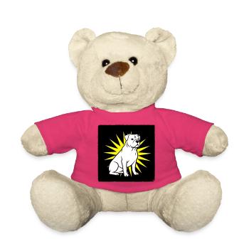 Cooler Hund im Punk Rock & Pop Art Stil - Teddy - Pink - Vorne